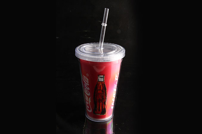   Best Price 16OZ Plastic Double Wall Tumbler With Straw with Coca Cola