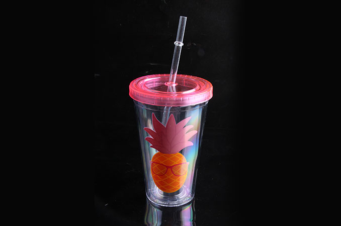 Best Price 16OZ Plastic Double Wall Tumbler With Straw
