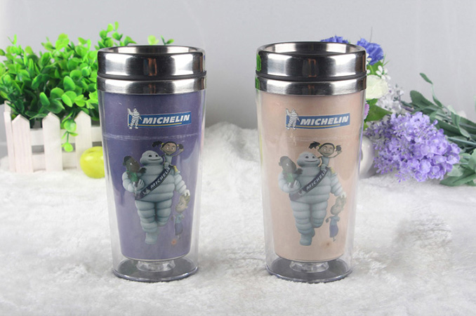 Michelin double wall color changing stainless steel travel mug 