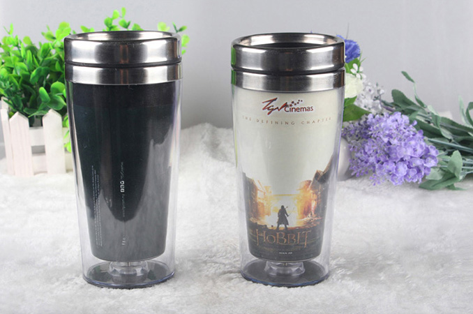 Creative tempreture heat sensitive color changing stainless steel double wall  mug 