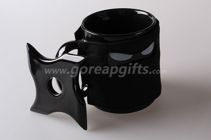 Creative Ninja mug with cloth sleeve ,special coffe mugs and saucer 