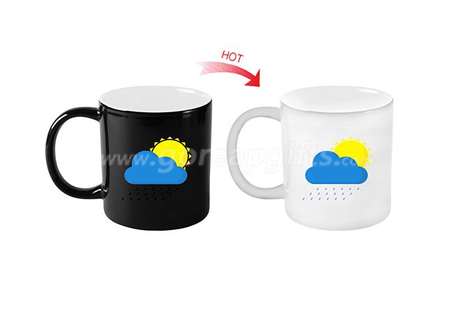 Weather expression full color changing magic ceramic mug 