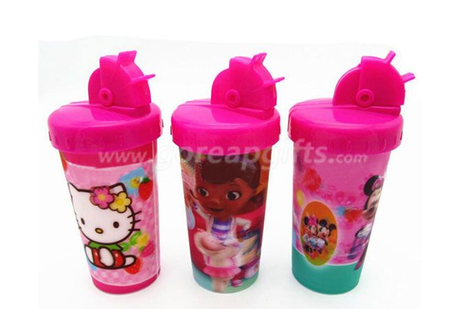 New Hot sale cartoon 3D lenticular plastic drinking straw cup disney 