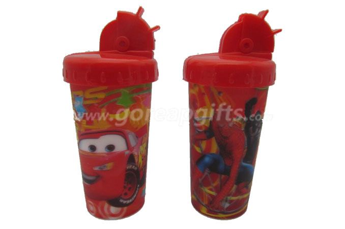 New Hot sale cartoon 3D lenticular plastic drinking straw cup disney 