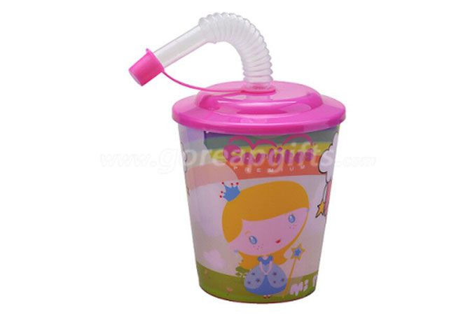  BPA free 500ML Promotion PP 3D Lenticular Plastic Straw Cup With Lid