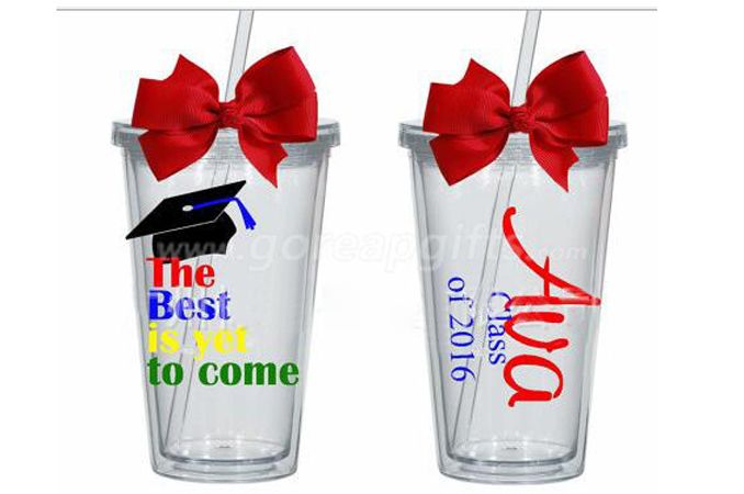 Fatory High quality gifts mug  16oz BPA Free Plastic Double Wall Mason tumbler  Wholesale