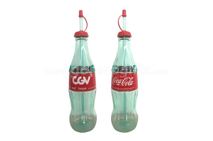 Creative Coca Cola  Tritan plastic water bottle with lid and straw  