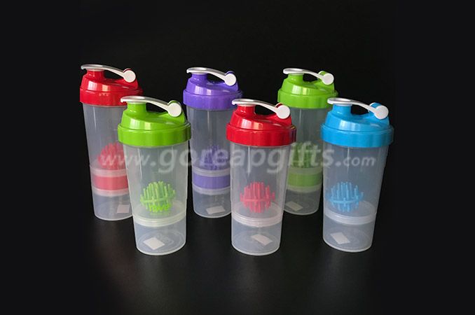 BPA free custom logo 600ml PP plastic  shaker  water bottl  manufacturer 