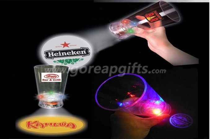 Projector LED flashing cup with logo , 12oz led plastic cup,led glowing cup