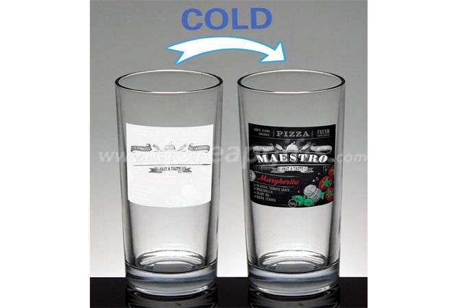 Promotional gifts cold tempreture color changing glass mug 