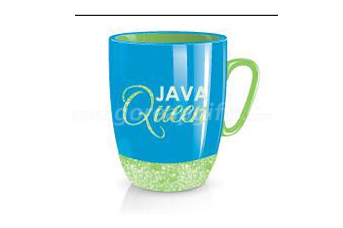 Promotional 11OZ ceramic mug with high tempreture decal  color glazed ,coffee mugs