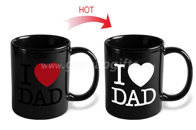 Heat Sensitive Mug | Color Changing Coffee Mug |  Love  Coffee Cup | Birthday Gift Idea for Him  for  Father's Day Gift for Dad