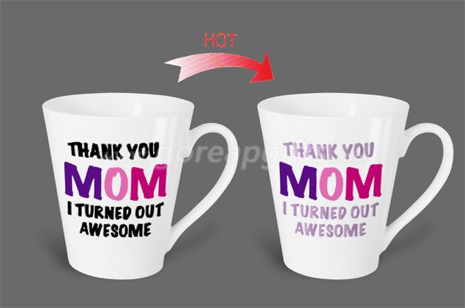 12OZ Mom   heat sensitive color changing ceramic magic mug