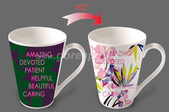 12OZ Amazing   heat sensitive color changing ceramic magic mug