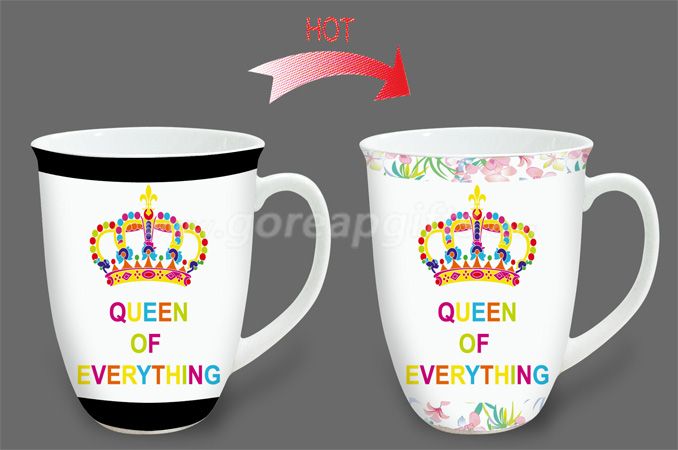 14oz QUEEN  heat sensitive color changing ceramic magic mug