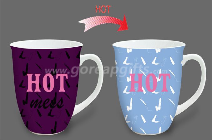 14oz HOT heat sensitive color changing ceramic magic mug