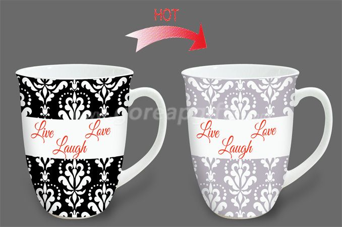 14OZ Love heat sensitive color changing ceramic magic mug