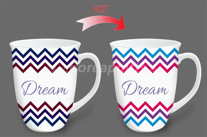 14oz Dream heat sensitive color changing ceramic magic mug
