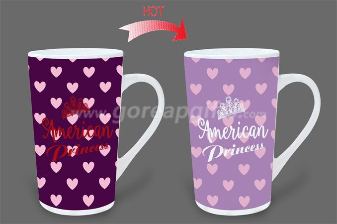16OZ American Princess heat sensitive color changing ceramic magic mugs