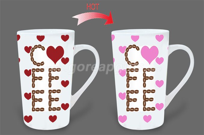16OZ COFFEE  heat sensitive color changing ceramic magic mugs