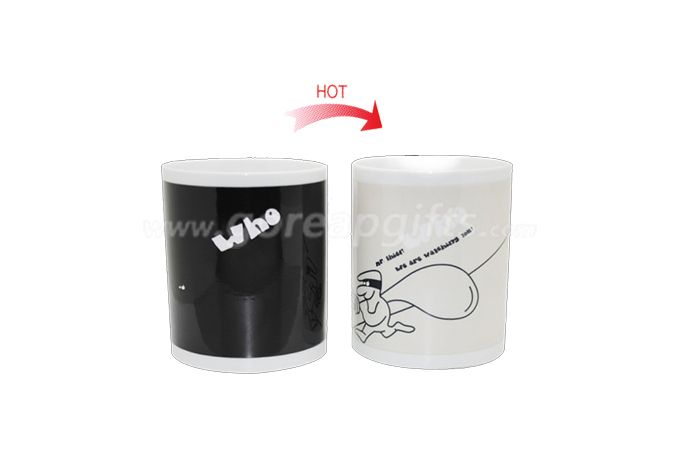 Water transfer decal heat color changing ceramic coffee magic mug 