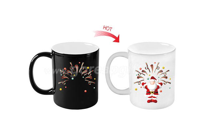 Christmas giftware 11OZ heat sensitive Full Color changing magic mug for customized printing