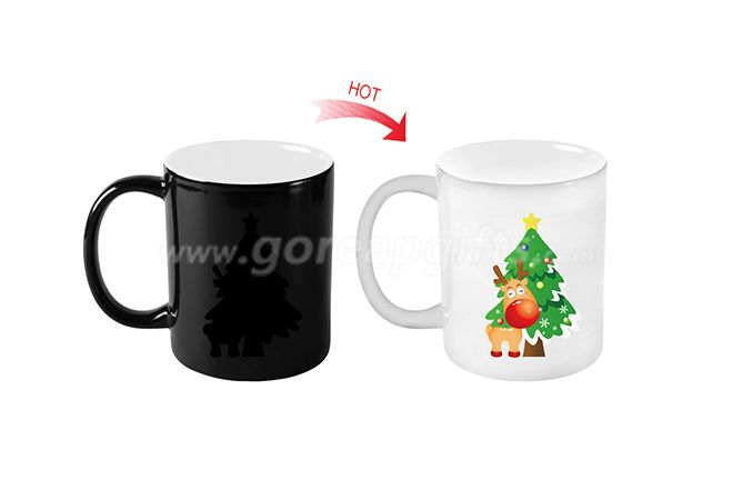 China Manufacturer Direct Sales Christmas Heat Sensitive Full Color Changing Mugs