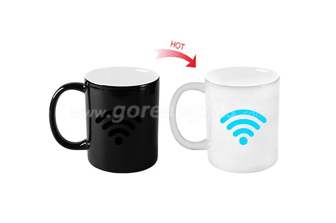 wireless full color changing ceramic promotional custom heat changing mugs