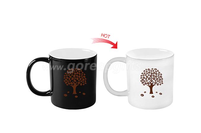 Wholesale full color changing ceramic promotional custom heat changing mugs