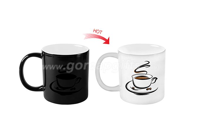 Factory custom 11oz full color change mug magic mug/heat sensitive mug/hot water color change  ceramic mug cup
