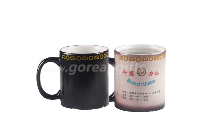 Wholesale full color changing ceramic promotional custom heat changing mugs