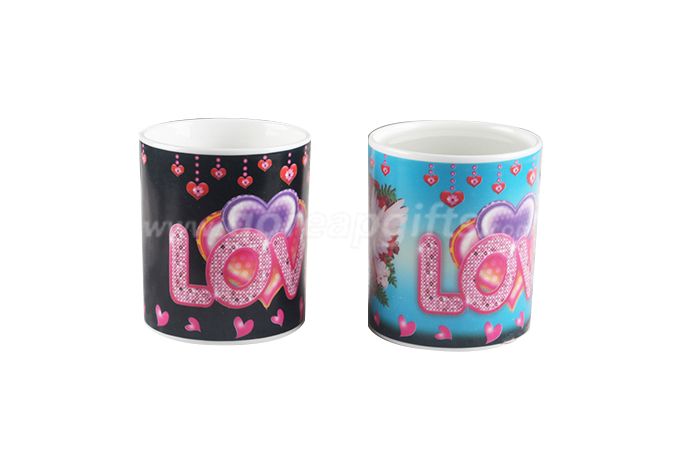China Manufacturer color glazed heat color changing mugs ,magic mug ,coffee mugs,love mug 