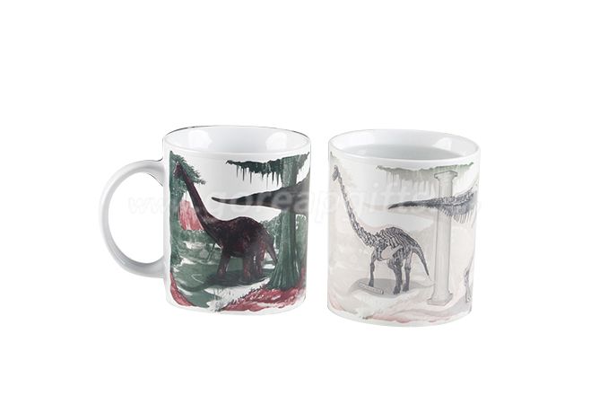 Magic coffee heat senstive ceramic mug with dragon design 