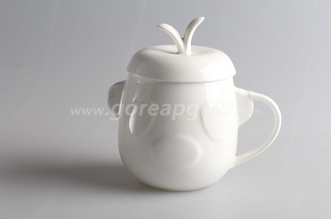 Creative milk mug coffe mug with ceramic lid 