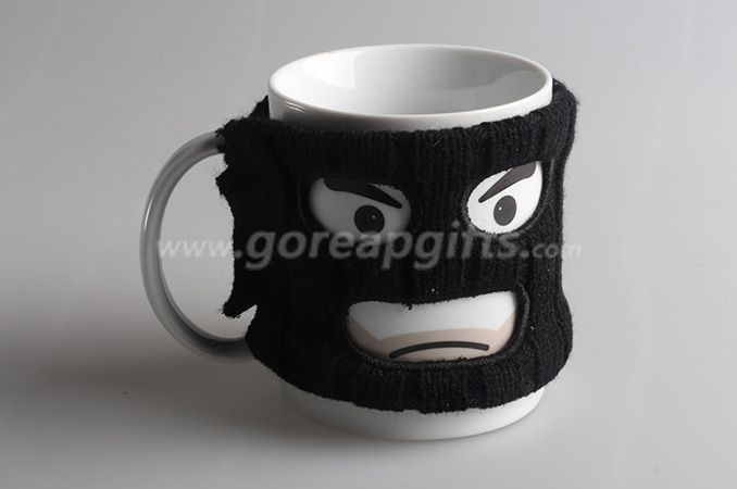 Creative Ninja mug with cloth sleeve ,special coffe mugs 