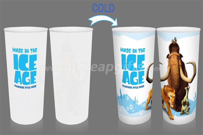 ICE AGE Creative  reusable single wall PP cold color changing plastic magic cupss