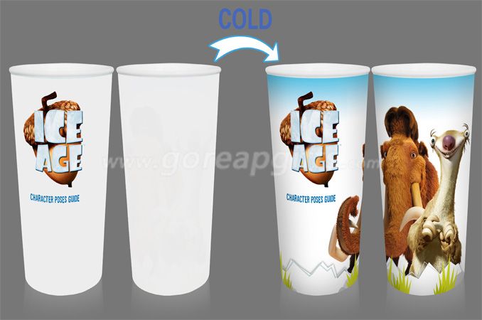 ICE AGE Creative  reusable single wall PP cold color changing plastic magic cups