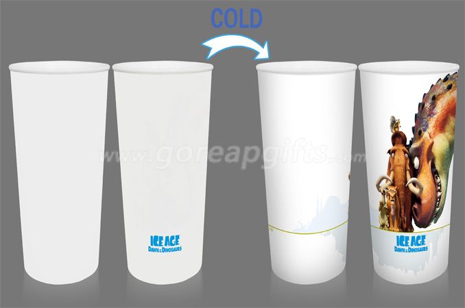 ICE AGE Creative  reusable single wall PP cold color changing plastic magic cups