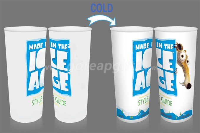 ICE AGE Creative  reusable single wall PP cold color changing plastic magic cup