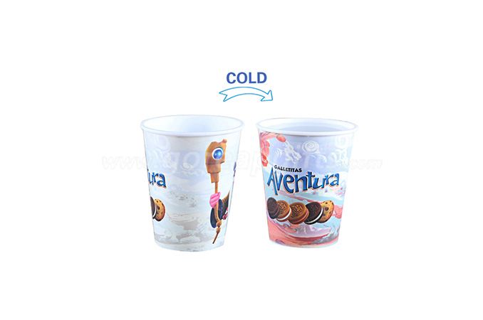 420ml Creative  reusable single wall PP cold color changing plastic cup