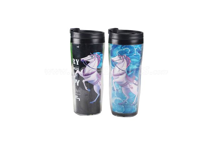 BPA Free double wall cold color changing plastic water bottle