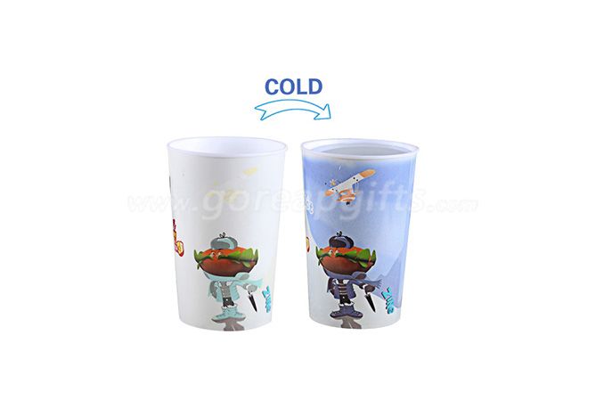 KFC Creative  reusable single wall PP cold color changing plastic cup