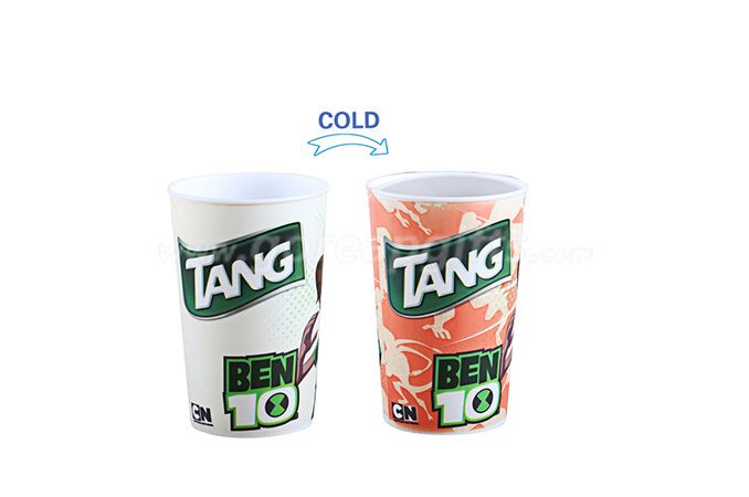 Creative reusable single wall PP cold color changing beverage cups