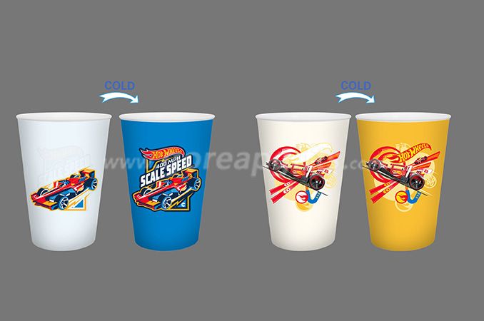 Creative reusable hot wheel  single wall PP cold color changing beverage cup