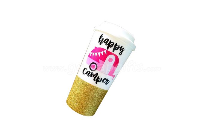 Wholesale Personalized Plastic 16oz double wall glitter  Tumbler 