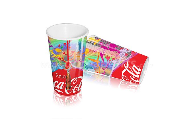 Single wall Plastic Cup Foil printing foil embossed plastic cup for promotion