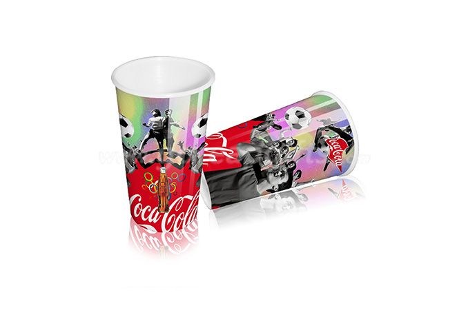 Plastic Cup Foil printing foil embossed plastic cup for promotion Coca Cola 