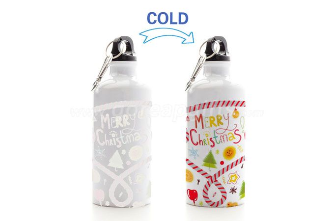 Christmas Promotional gifts color changing sports aluminum water bottle