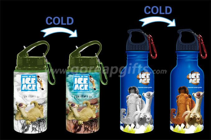 Ice Age Promotional gifts color changing sports aluminum water bottle