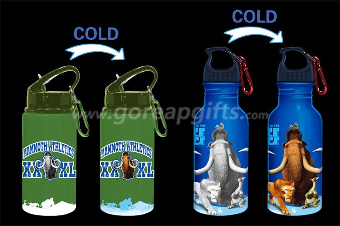 Ice Age Promotional gifts color changing sports aluminum water bottle